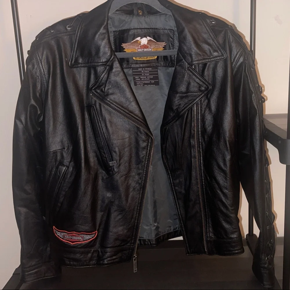 EXTREMELY RARE Harley-Davidson Black Leather Motorcycle Jacket - Picture 13 of 14